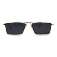 thumbnail image 1 of Luxurious Narrow Rectangular Metal Rim High Temple Sunglasses Gold Black, 1 of 3