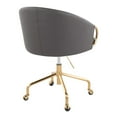 thumbnail image 5 of LumiSource Gold Metal, Grey PU Claire Task Chair, 5 of 6