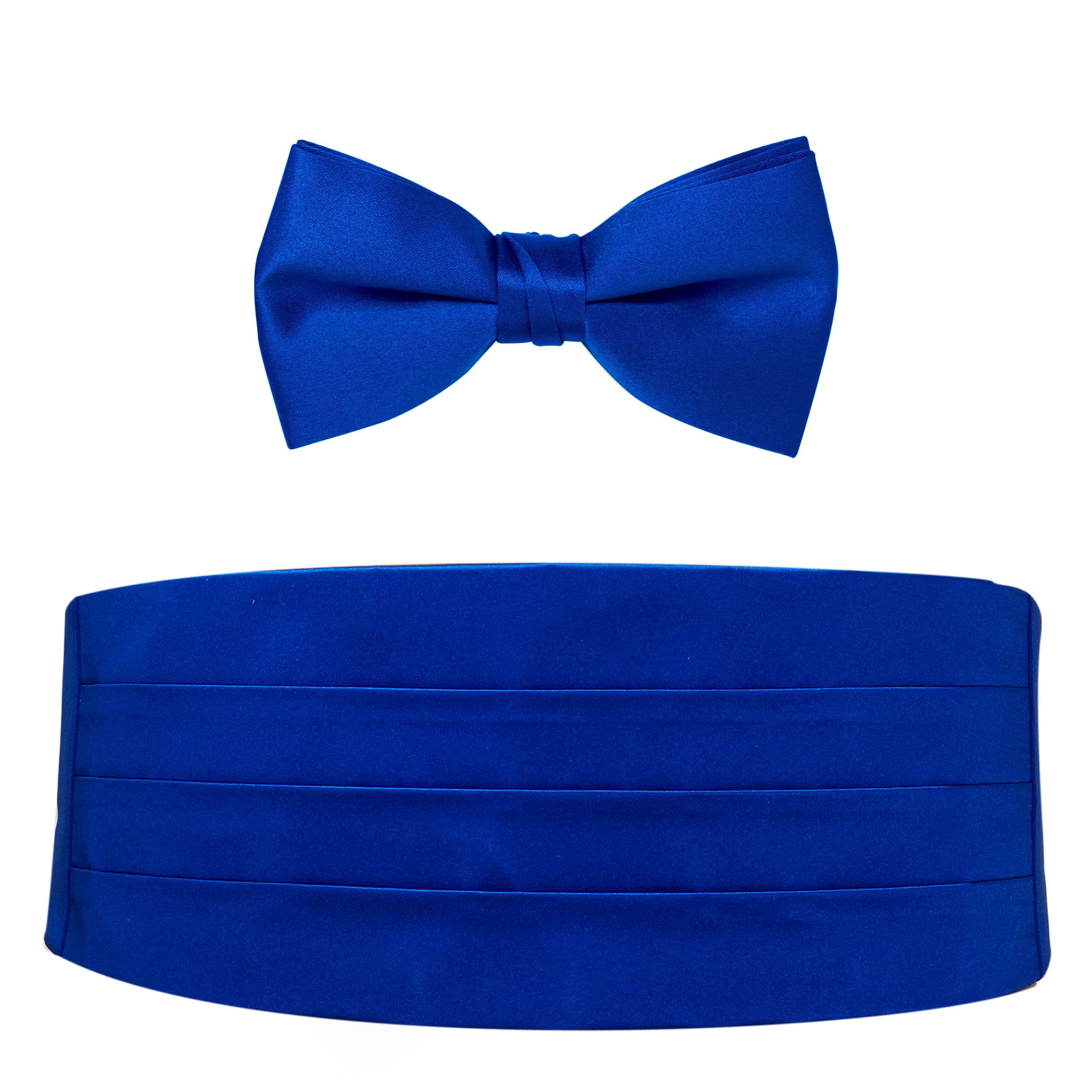 Royal Blue Satin Bow Tie & Cummerbund Set