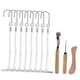 thumbnail image 2 of Juego de 11 ganchos para patrones de costura colgantes, herramientas, herramientas para marcar y trazar, suministros para manualidades de cuero de PU,, 2 of 9
