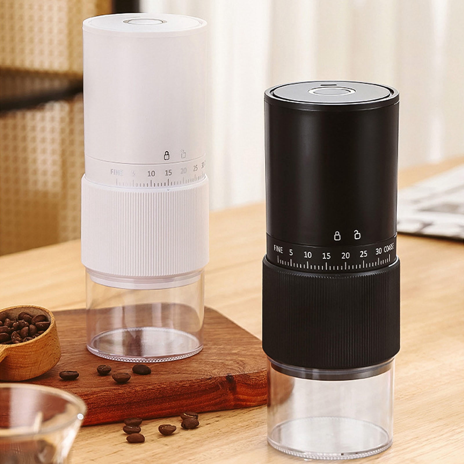 BIMZUC Compact Portable Electric Coffee Grinder – Quiet, Rechargeable, Adjustable Grind Settings, Stainless Steel Blades, Easy‑Clean Design