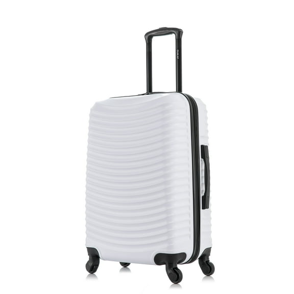 DUKAP Adly 24" Hardside Lightweight Luggage with Spinner Wheels, Handle and Trolley, White
