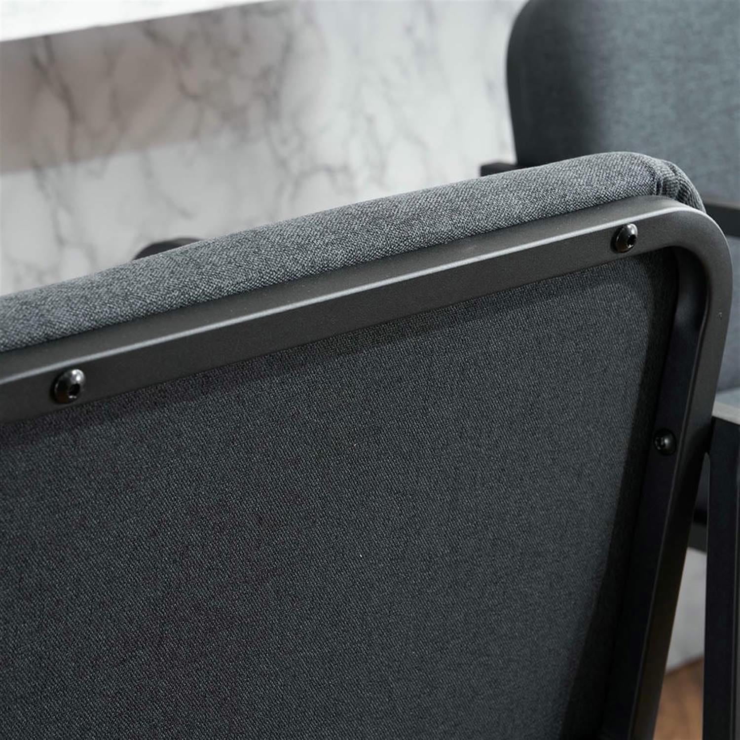 Demi Bonn 35" Counter Height Bar Stools Set of 2, Upholstered Barstools with Back, Armrests, Kitchen Island Countertop Chairs for Dining Room, Gray