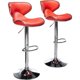 thumbnail image 2 of Furniture Masaccio Cushioned Leatherette Upholstery Airlift Adjustable Swivel Barstool with Chrome Base, Set of 2, Red My Lux Decor Round, 2 of 14