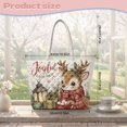 thumbnail image 7 of HUIACONG Christmas Cute Reindeer Printed Padded Handle Tote Bag, Large Capacity Diamond Stitched Shoulder Handbag with Multi Inner Pockets for Holiday Shopping Travel Daily Use, 7 of 7