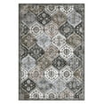 thumbnail image 2 of Aoile Washable Area Rugs 9' x 12', Moroccan Trellis Rug Non-slip Stain Resistant Accent Rug Vintage Distressed Floral Floor Cover Carpet for Dining Room Office Entry Rug, Grey/Brown, 2 of 10