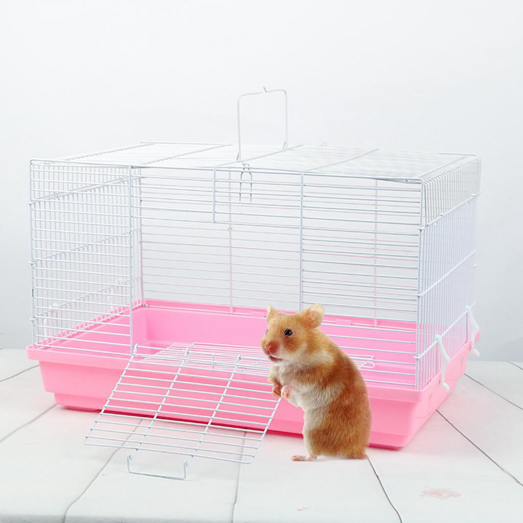 EHJRE Portable Hamster Cage Habitat with Handle Bed Nest House Travel Cage for Rabbit, Guinea Pig, Gerbil Rats, Squirrel, Mice, Small Animal