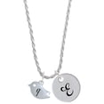 thumbnail image 1 of Delight Jewelry Silvertone Little Bird Initial - Q - Silvertone Script Initial Disc - E - Charm Necklace, 20"+3", 1 of 4
