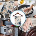 thumbnail image 3 of Vintage Blue Floral Kitchen Towels Set of 3, Water Absorbent Dish Towel, Butterflies Watercolor Flower Linen Decorative Hand Towels - Quick Drying Cloth for Cooking Baking, 18x28 Inch, 3 of 8