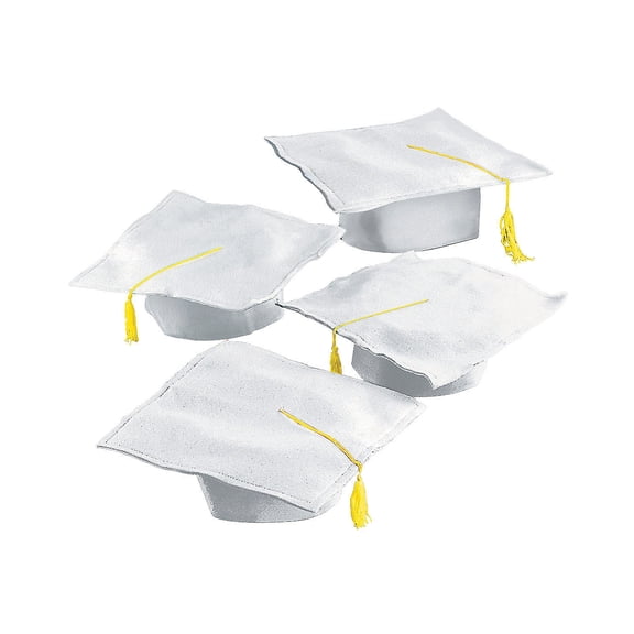 Fun Express Kids’ White Felt Elementary School Graduation Mortarboard Hats - 36 Pieces