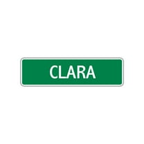 Clara Girls Children Name Letter Printed Plaque Decoration Label Indoor Outdoor Unique Wall Novelty Aluminum Metal Sign 4"x13.5"