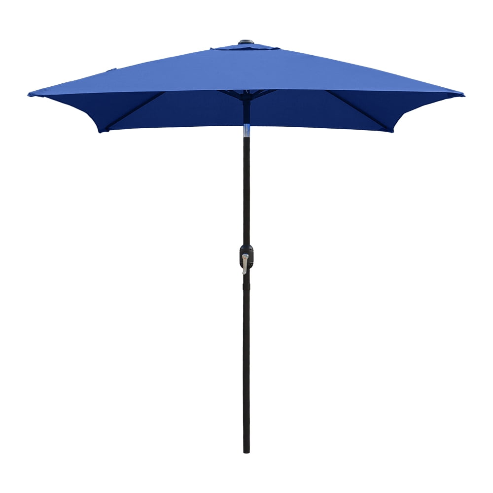 Ultrashades 6.5 ft Square Outdoor Patio Market Umbrella with Push Button Tilt and Crank Handle, Navy