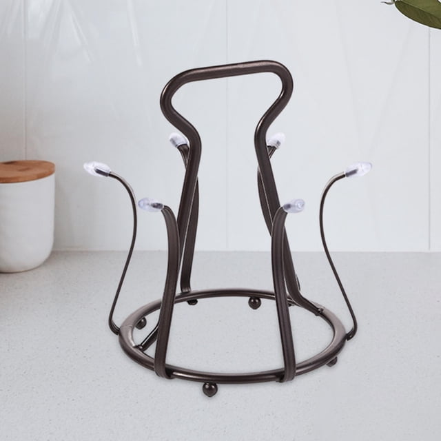 Estante para secar tazas, colgador para 6 portavasos con bandeja, estante antideslizante para tazas de café y agua 205 cm x 205 cm x 24 cm perfecl soporte para tazas de cocina