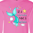 thumbnail image 4 of Inktastic Be a Mermaid Make a Splash Blue Mermaid Tail Long Sleeve T-Shirt, 4 of 5