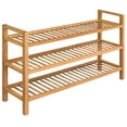 thumbnail image 1 of vidaXL Shoe Rack with 3 Shelves 100x27x60 cm Solid Oak Wood, 1 of 4