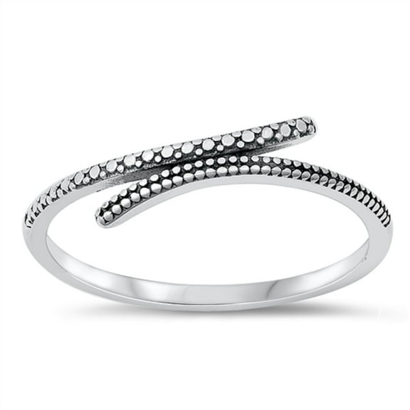 Sterling Silver Wrap Around Beaded Snake Design Ring Size 5