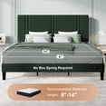 thumbnail image 5 of Amolife King Bed Frame, Platform Bed with Upholstered Velvet Adjustable Headboard, Wooden Slats, Easy Assembly, Green, 5 of 9