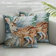 thumbnail image 3 of GOSMITH  Sika Deer Pillow Cover Piece Set, Snow Rabbit Decorative Pillowcase Winter Farmhouse Cute Forest Animal Home Cushion Cover Sofa Sofa Porch, 3 of 5