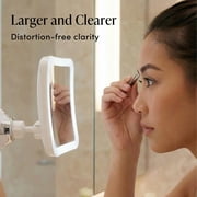 Fancii Mira 10X Magnifying Mirror with Light, Natural Daylight LED, 6.5 Wide, Suction Cup, Square
