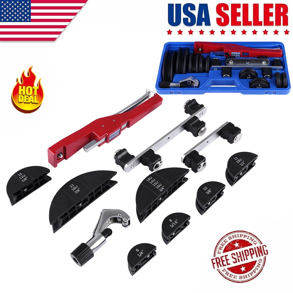 HVAC Refrigeration Ratchet Tube Bender & Pipe Cutter Copper Aluminum Tubing Set 
