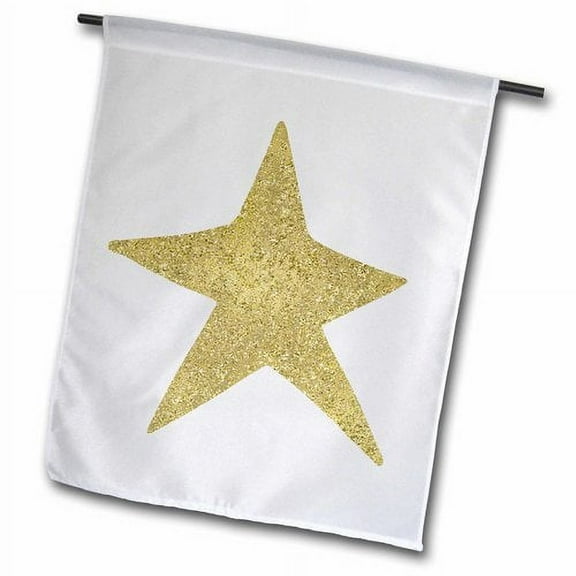 3dRose, Gold Sparkle Star, 12 x 18 inch Garden Flag