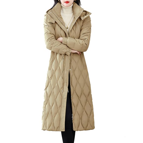 Lovzfmll Winter Clothing for Women, Convertible Long Puffer Jacket Detachable Sleeve Slim Fit Quilted Jackets Winter Coats Outerwear Coats
