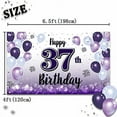 thumbnail image 2 of LASKYER Happy 37th Birthday Purple Large Banner - Cheers to 37 Years Old Birthday Home Wall Photoprop Backdrop,37th Birthday Party Decorations., 2 of 2
