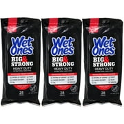 3 Pack - Wet Ones Big Ones Fresh Scent Antibacterial Wipes 28 Each