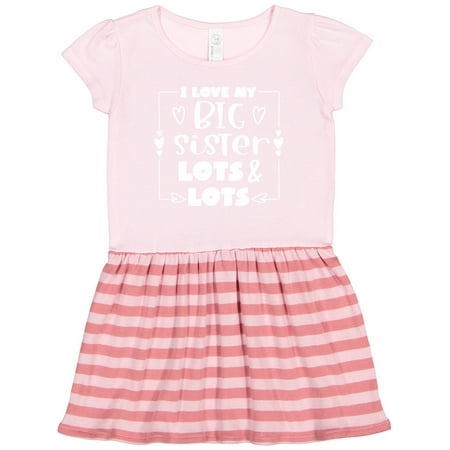 

Inktastic I Love My Big Sister Lots and Lots- Valentines Day Hearts Gift Toddler Girl Dress