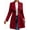 Deep Red, variant on Women'S Classic Coat Lapel Collar Open Front Long Jacket Pea Coat Deep Red S