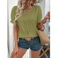 thumbnail image 2 of Womens Short Sleeve Summer Tops Olive L, 2 of 7