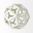 thumbnail image 4 of White Crackle Glaze Ceramic Geometric Sculpture, 4 of 6