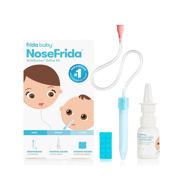 Kit Salino Frida Baby para Resfriado y Gripe con Aspirador Nasal NoseFrida