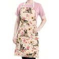 thumbnail image 5 of Shepherd Dog and Flower Floral Apron-Garden Aprons for Women with Pockets-Cotton Linen Waterproof Kitchen Cooking Gardening Aprons Adjustable for Kitchen,Cooking,BBQ and Salon 33x27 Inch, 5 of 7
