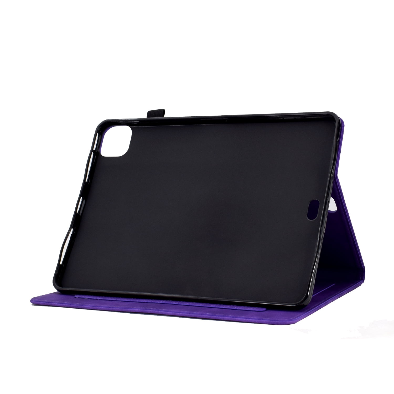 Allytechgroup iPad Pro 11 2024 M4 Case Cover, Eiffel Tower Butterfly Embossed Stylish Bumper Auto Sleep Wake Protective Kickstand Slim Fit Pencil Holder Case for Apple iPad 11 Inch Pro 2024, Purple