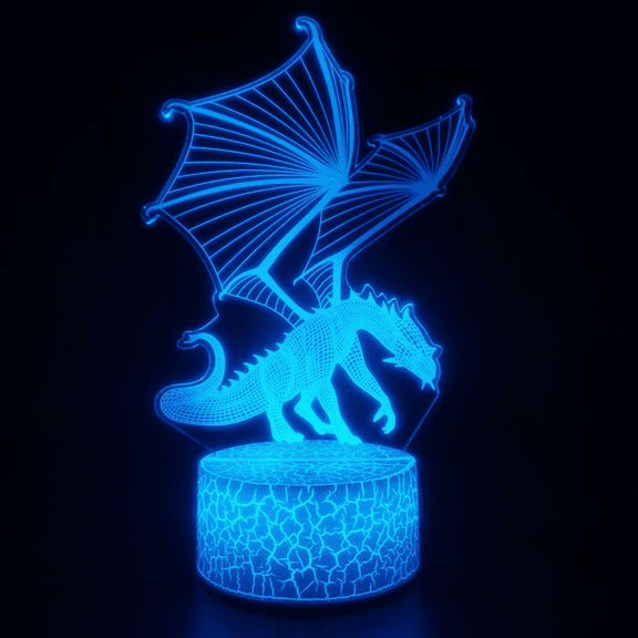 YSITIAN 3D Dragon Lamp Night Light 3D Illusion lamp 16 Colors Changing with Remote --- Dragon B YT-14753