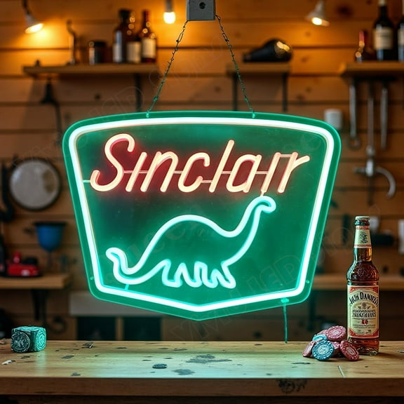 Queen Sense 16"x12" Sinclair Oil Corporation LED Neon Sign for Wall Decor Dimmable USB Powered LED Light W116SOCL-5VLED