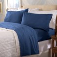 thumbnail image 2 of Great Bay Home Cotton Solid Flannel Sheet Set  (Twin XL, Navy), 2 of 6