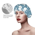 thumbnail image 2 of KLL Lilies Flowers Pattern Shower Cap & Bath Cap for Women,Reversible Oversized Waterproof Shower Caps for all Hair Lengths,Elastic Reusable Bathing Hair Cap, 2 of 6