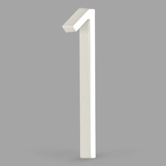 HASWARE 5 inch (12.5 cm) Floating House Number Apartment Door Numbers Mailbox Address Sign, Aluminum Alloy (#1, White)