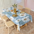 thumbnail image 3 of Lightblue Daisy Flower Green Leaves Pattern Rectangle Tablecloth 60"x120",Waterproof Polyester Rectangle Table Cloth, Wipeable Spillproof Polyester Tablecloth for Dining, Camping, Indoor and Outdoor, 3 of 6