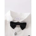 thumbnail image 4 of WESIDOM Infant Boy Clothes Formal Suits 3PCS Shirt Bowtie Suspender Pants Outfit Cotton Fabric 1-5T, 4 of 12