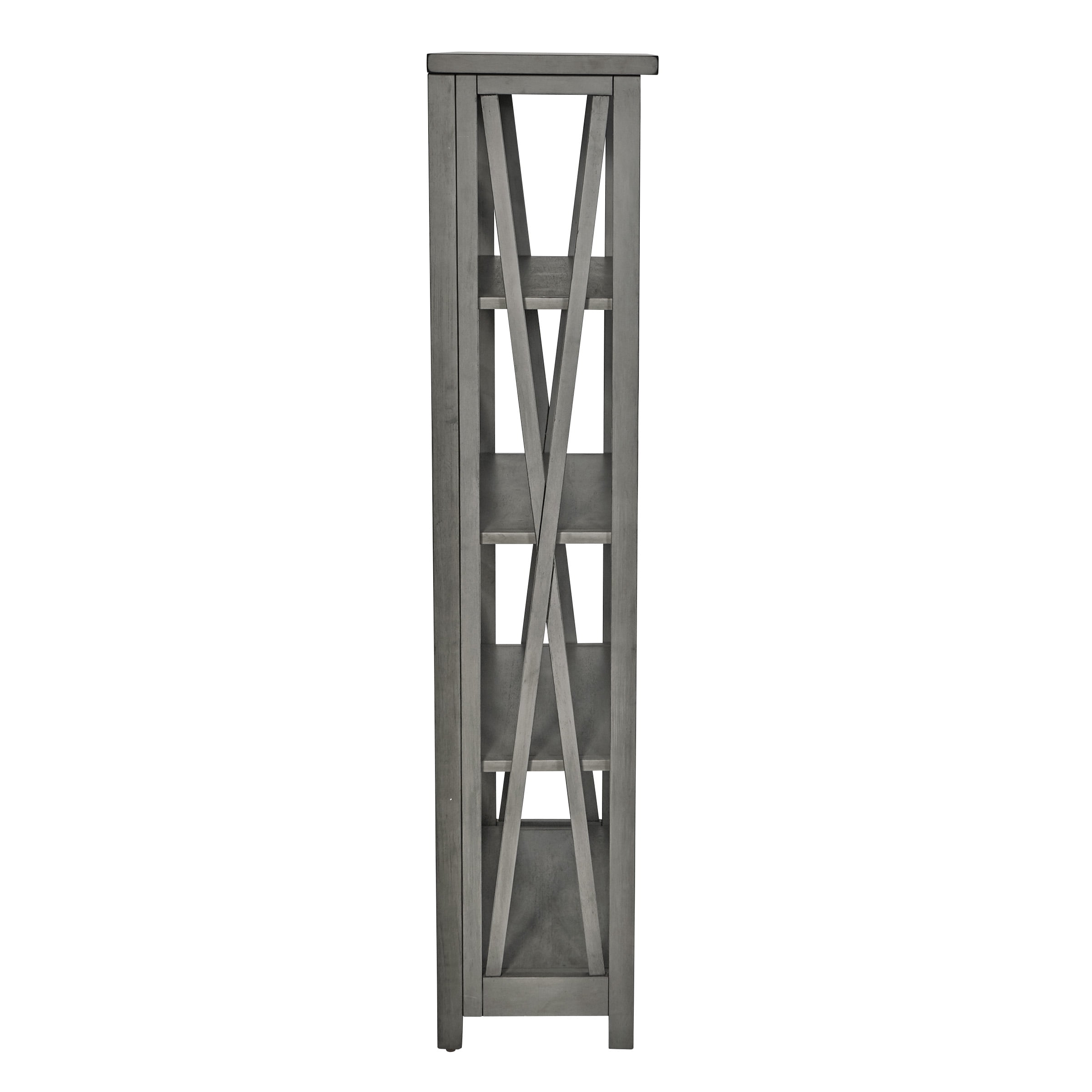 OSP Home Furnishings Hillsboro 5-Shelf Ladder Bookcase Grey Wash