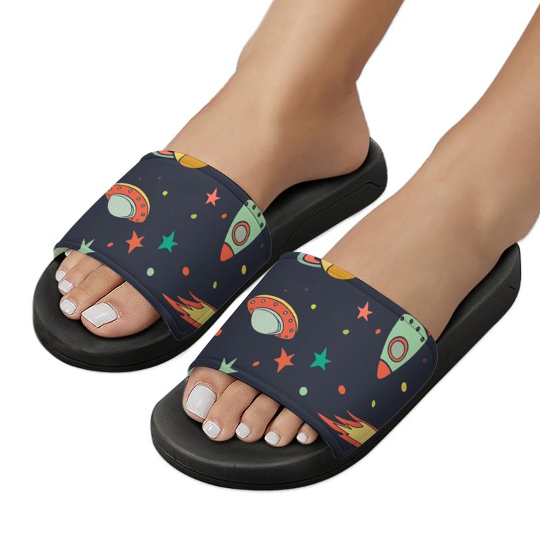 GZHJMY Stylish Slides for Women Men, Alien Space Ship Planet  display picture 1