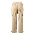 thumbnail image 5 of HXWCHs Women's Casual Cargo Pants Loose Fit Comfortable Streetwear Trousers WITH Pockets for Everyday Wear and Work S Beige, 5 of 5