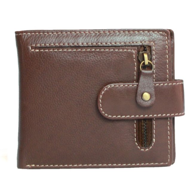 Eastern Counties Leather - Cartera Diseño Doble Hoja Detalle de Cremallera (Marrón)