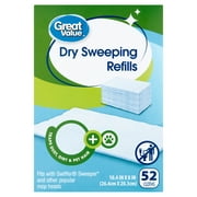Great Value Dry Sweeping Cloth Refills, 52 Count