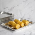 thumbnail image 2 of Aluminum Broiler Pans 25 Pack, 13" x 9"Heavy-Duty Disposable Grill & Roasting Pans for BBQ, Oven & Catering, Ribbed Bottom for Even Heat - (Max 240°C), 2 of 5