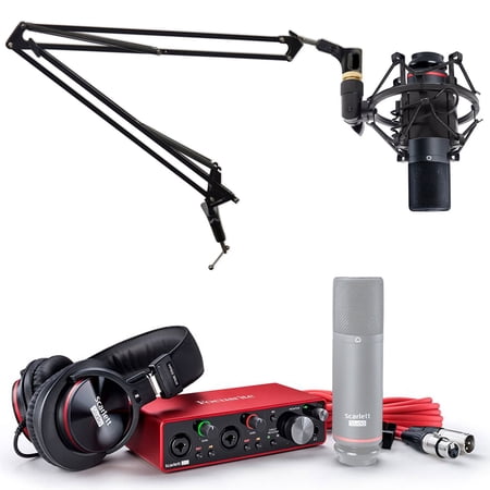 Focusrite 3rd Gen Gaming Twitch Streaming 2I2 Interface+Mic+Headphones+Boom Arm