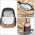 thumbnail image 4 of White Cat and Fishbone Beige Pattern 17" Waterproof Oxford School Backpacks for Teens, S-Shape Padded Straps, for School, Travel, Hiking, Camping, 4 of 5